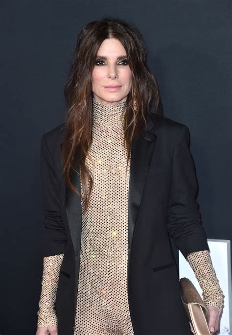 Sandra Bullock Wore a Sparkly Nude Bodysuit to Her First。